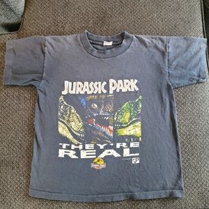 RARE Jurassic Park Original 1993 Raptor T-SHIRT Theyre Real, Boys Size 14-16